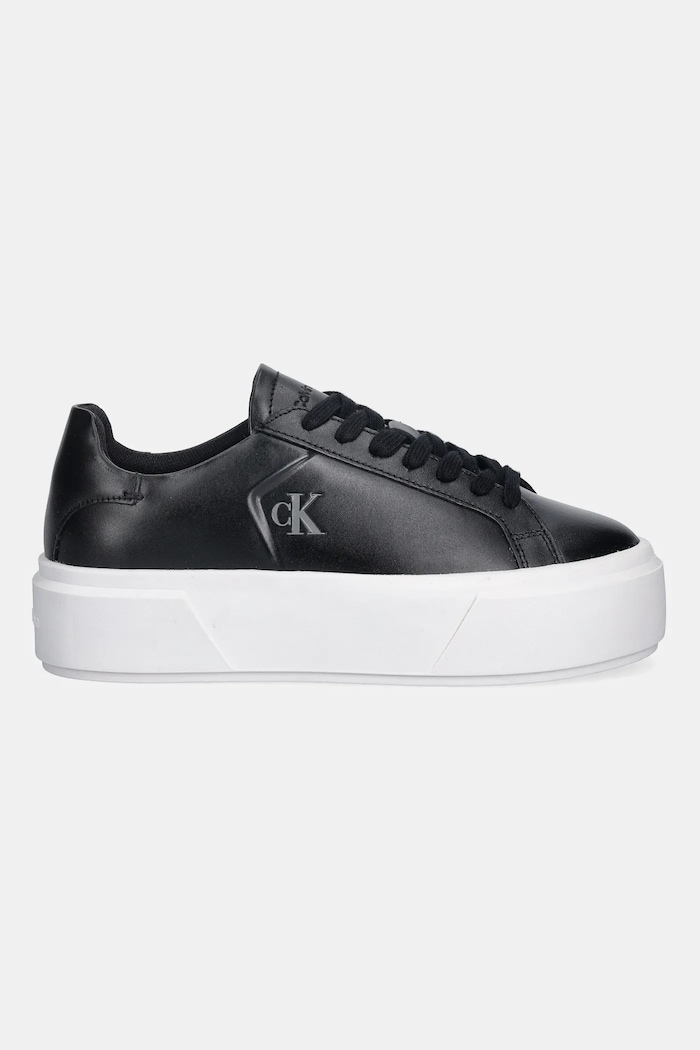 Kožené tenisky Calvin Klein FLATFORM LACE UP LTH MG YW0YW01928 černá SS26