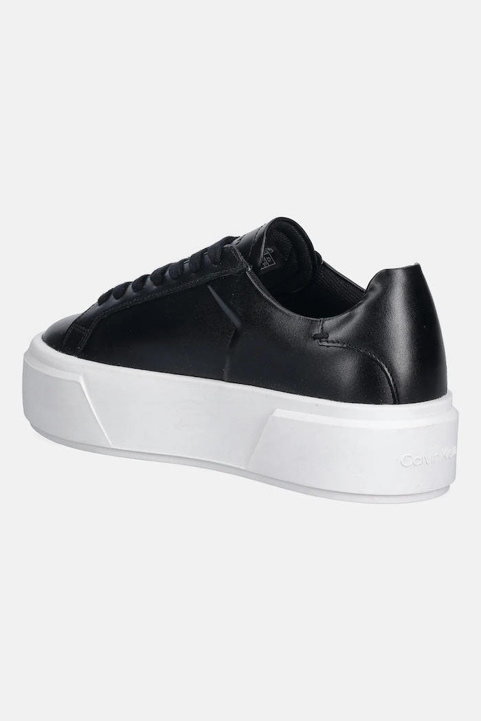 Boty Kožené tenisky Calvin Klein FLATFORM LACE UP LTH MG YW0YW01928 černá