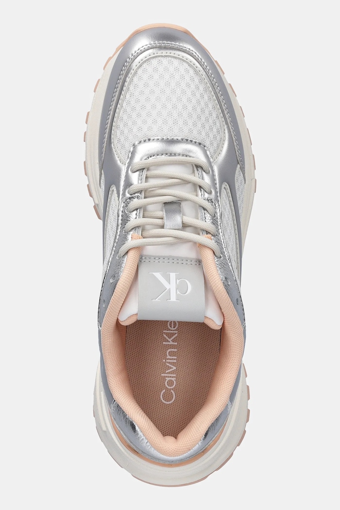 Tenisky Calvin Klein HIKE RUNNER LACE UP MESH MIX MET biela YW0YW02063