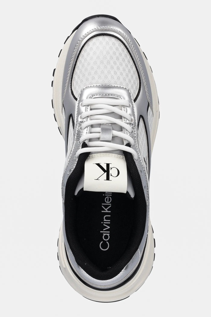Calvin Klein sneakersy HIKE RUNNER LACE UP MESH MIX MET szary YW0YW02063