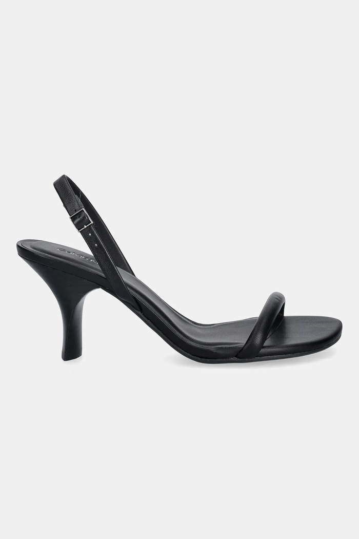 Calvin Klein bőr szandál SCULPT KITT HEEL STRAPPY LTH HW0HW02800 fekete SS26