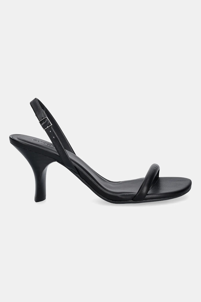 Calvin Klein bőr szandál SCULPT KITT HEEL STRAPPY LTH HW0HW02800 fekete SS26