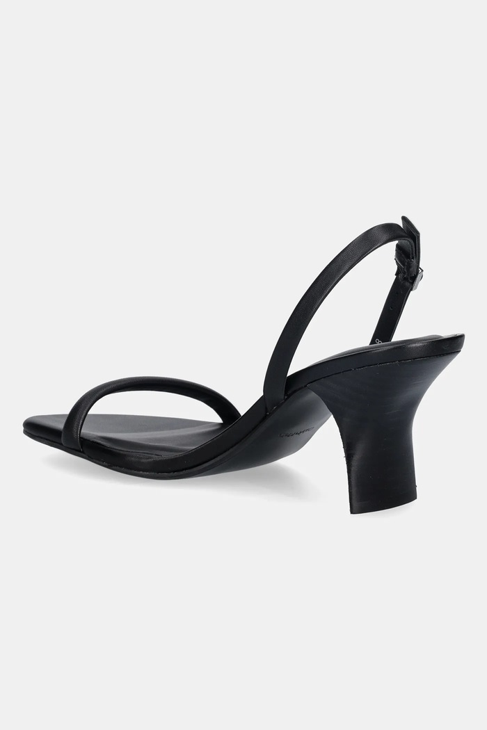 Cipők Calvin Klein bőr szandál SCULPT KITT HEEL STRAPPY LTH HW0HW02800 fekete