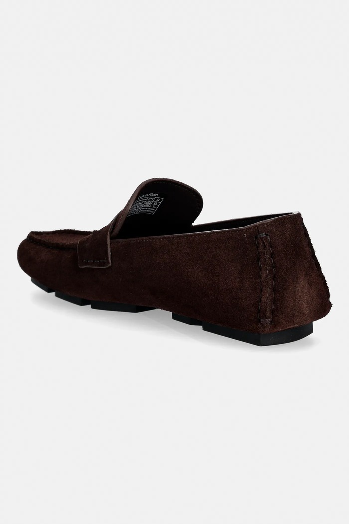 Παπούτσια Μοκασίνια σουέτ Calvin Klein SQUARE DRIVER SUEDE HW0HW02844 καφέ