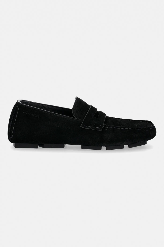 Μοκασίνια σουέτ Calvin Klein SQUARE DRIVER SUEDE HW0HW02844 μαύρο SS26