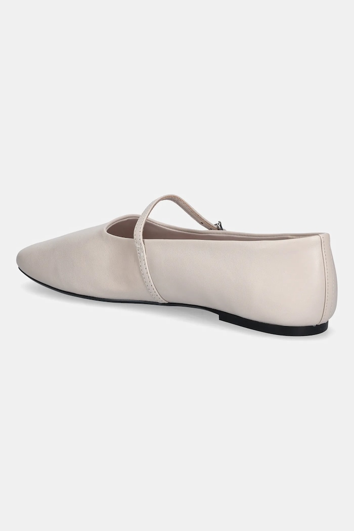 Cipők Calvin Klein bőr balerina cipő OBLIQUE BALLERINA MJ LTH HDW HW0HW02847 bézs