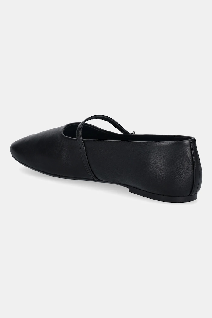 Obutev Usnjene balerinke Calvin Klein OBLIQUE BALLERINA MJ LTH HDW HW0HW02847 črna