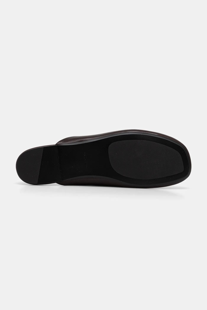 Calvin Klein baleriny skórzane OBLIQUE BALLERINA SLINGBACK LTH HW0HW02852 bordowy