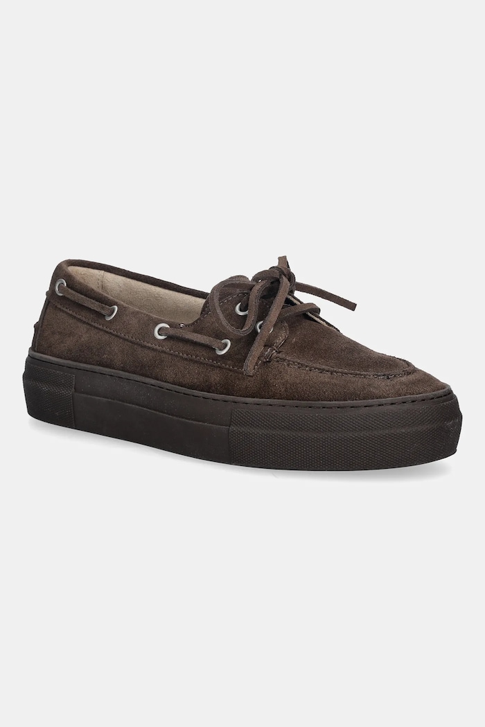 Μοκασίνια σουέτ Copenhagen CPH177 ίσια πλατφόρμα καφέ CPH177.choco