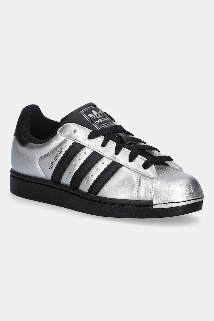 Kožené tenisky adidas Originals Superstar II nízký stříbrná IH1599