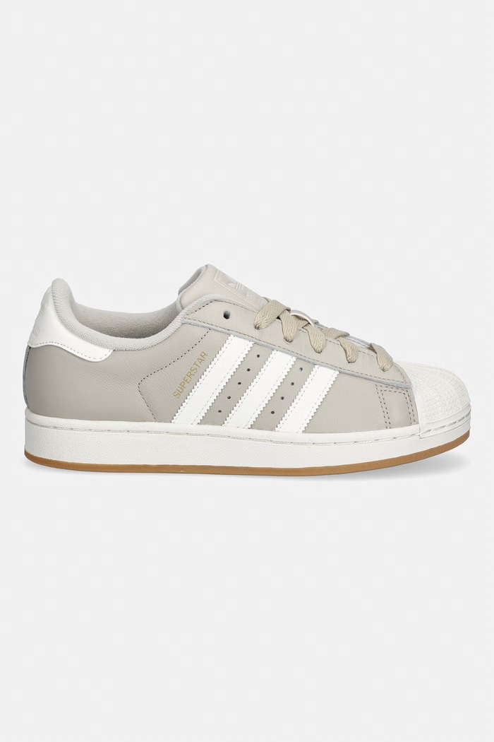 Kožené tenisky adidas Originals Superstar II IH4145 sivá SS26