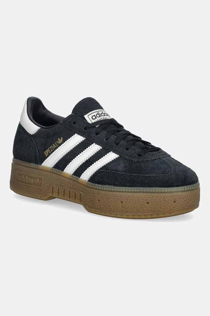 Замшевые кроссовки adidas Originals Handball Spezial Bold платформа чёрный JR7438