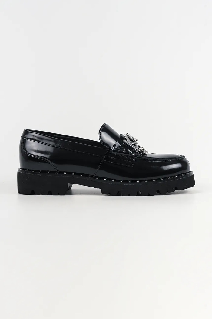 Karl Lagerfeld mokasyny skórzane LOWELL płaski czarny KL42226.000