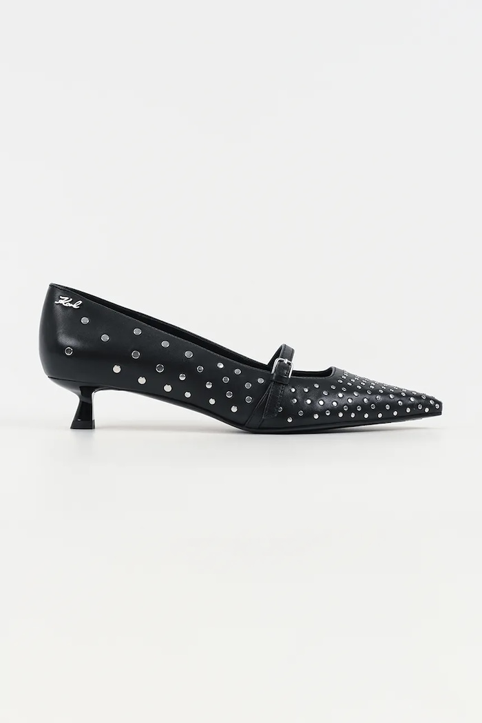 Kožené lodičky Karl Lagerfeld PASHA nízký černá KL30106S.00S