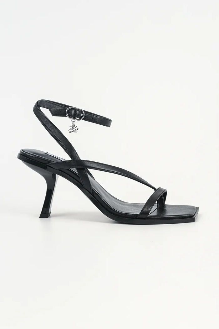 Кожени сандали Karl Lagerfeld KARMEL гладка кожа черен KL33606.000