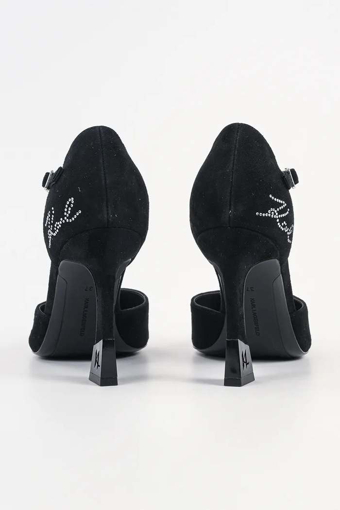 Obuwie Karl Lagerfeld szpilki zamszowe PREMIERE 90 KL33504A.50S czarny
