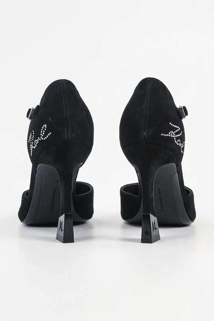Obuwie Karl Lagerfeld szpilki zamszowe PREMIERE 90 KL33504A.50S czarny