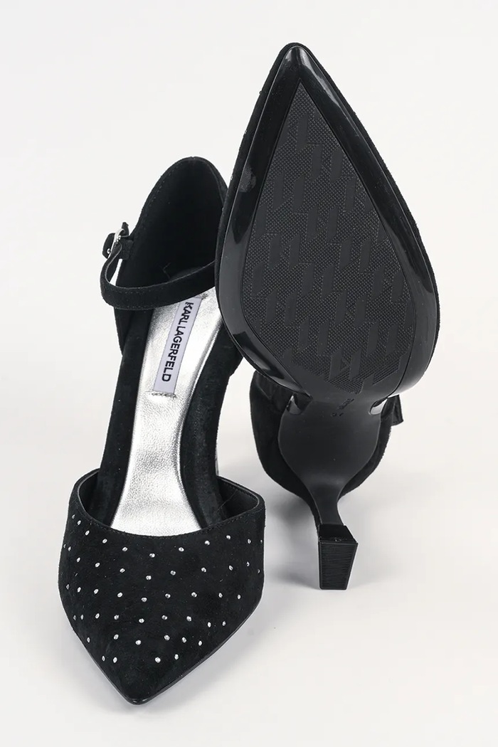 Karl Lagerfeld szpilki zamszowe PREMIERE 90 KL33504A.50S czarny