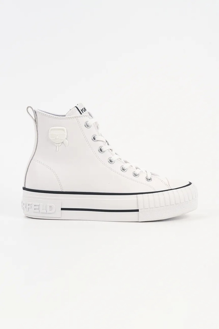 Kožené tenisky Karl Lagerfeld KAMPUS MAX NFT platforma biela KL60456.011
