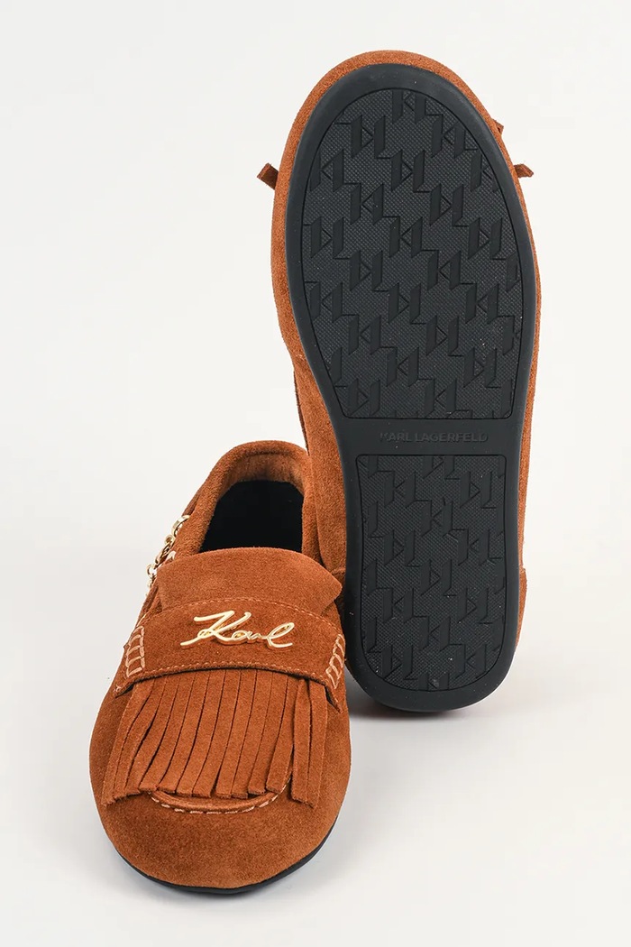 Karl Lagerfeld mocasini din piele întoarsă MARLEE KL41329A.533 maro