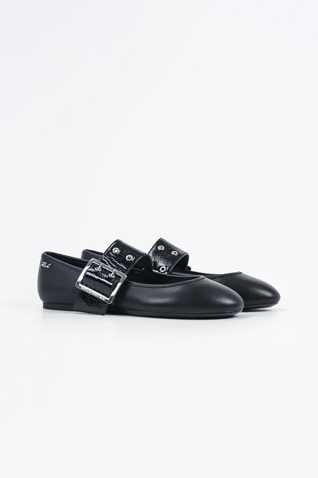 Kožené baleríny Karl Lagerfeld KARO KL40126.000 černá SS26
