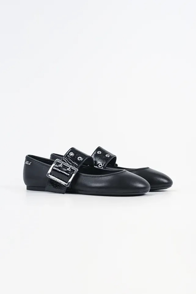 Kožené baleríny Karl Lagerfeld KARO KL40126.000 černá SS26