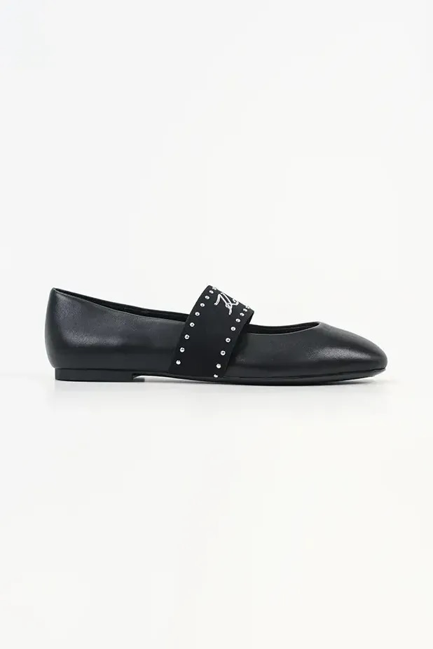 Kožené baleríny Karl Lagerfeld KARO černá KL40126A.000
