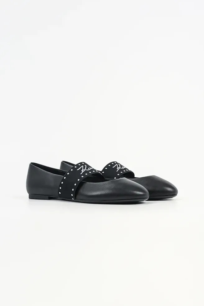 Kožené baleríny Karl Lagerfeld KARO KL40126A.000 černá SS26