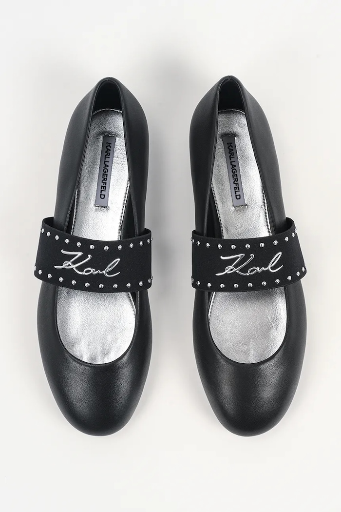 Kožené baleríny Karl Lagerfeld KARO černá KL40126A.000