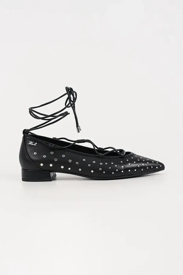 Kožené baleríny Karl Lagerfeld KERRIE černá KL40156.00S