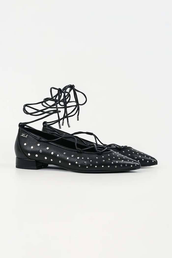 Kožené baleríny Karl Lagerfeld KERRIE KL40156.00S černá SS26