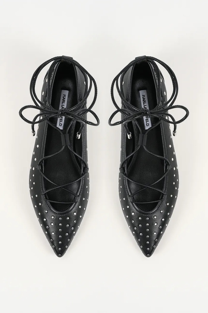 Kožené baleríny Karl Lagerfeld KERRIE černá KL40156.00S