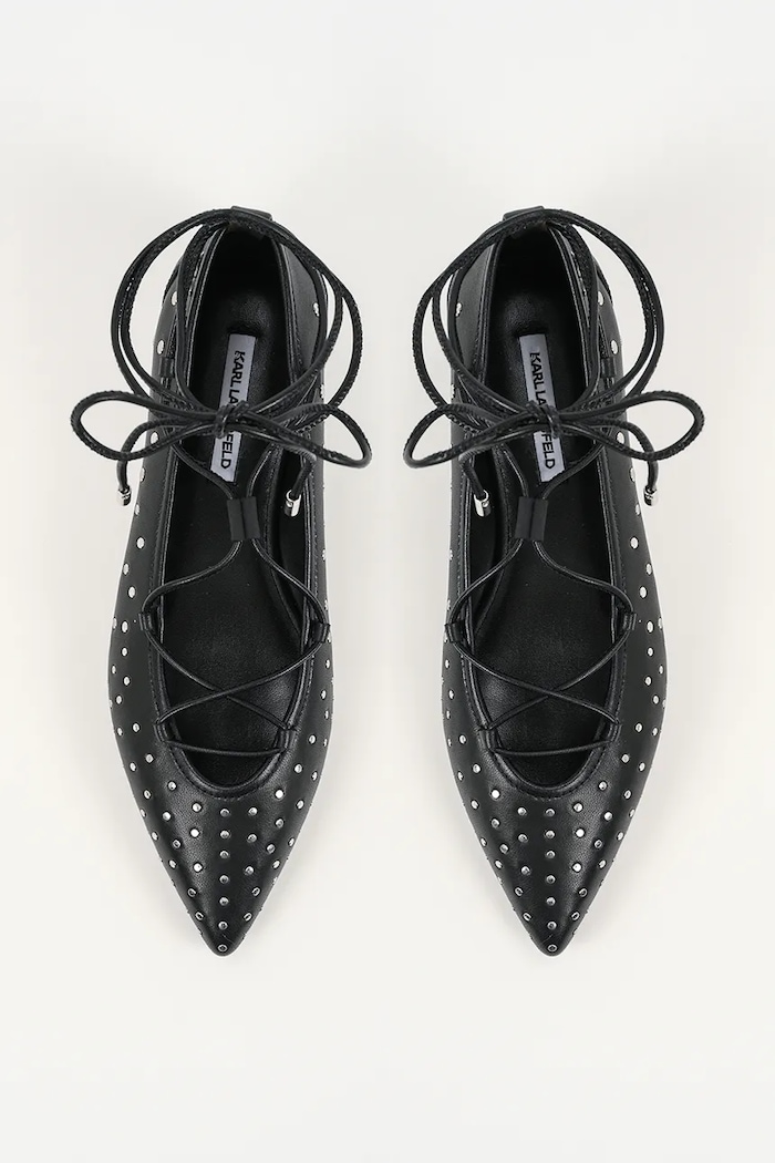 Kožené baleríny Karl Lagerfeld KERRIE černá KL40156.00S