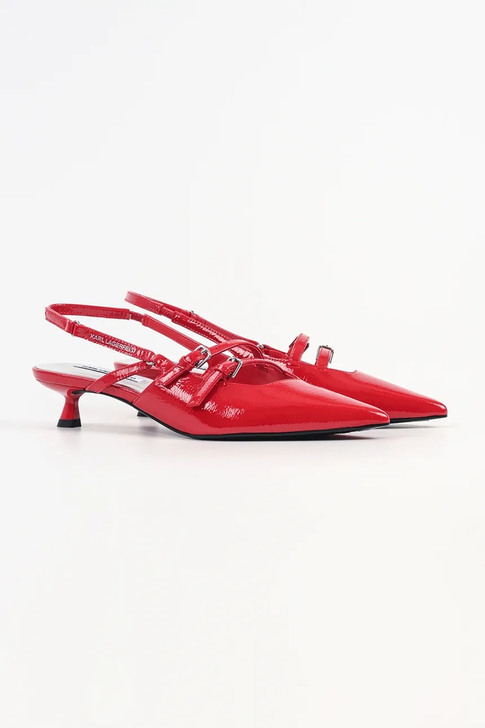 Kožené lodičky Karl Lagerfeld PASHA KL30105A.1DD červená SS26