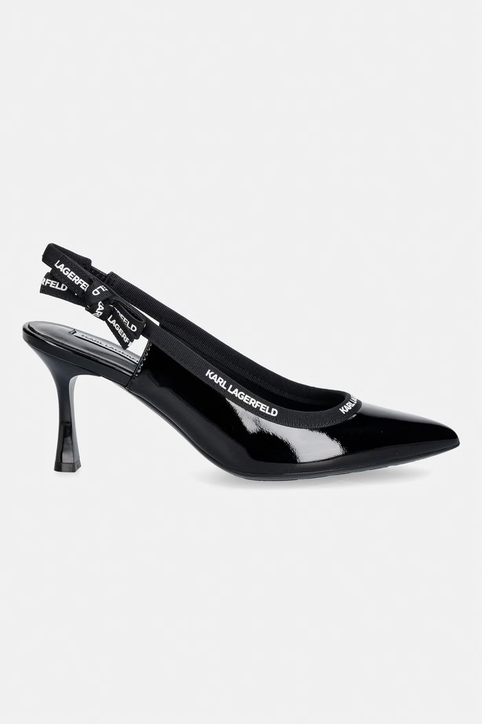 Karl Lagerfeld bőr tűsarkú SIENNA KL32706.1BP fekete SS26