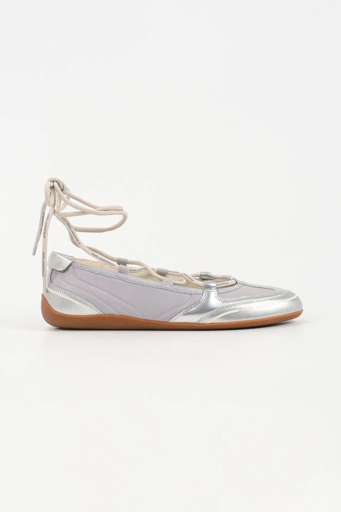 Karl Lagerfeld balerina ALTIA nappa bőr ezüst KL66111.4SL