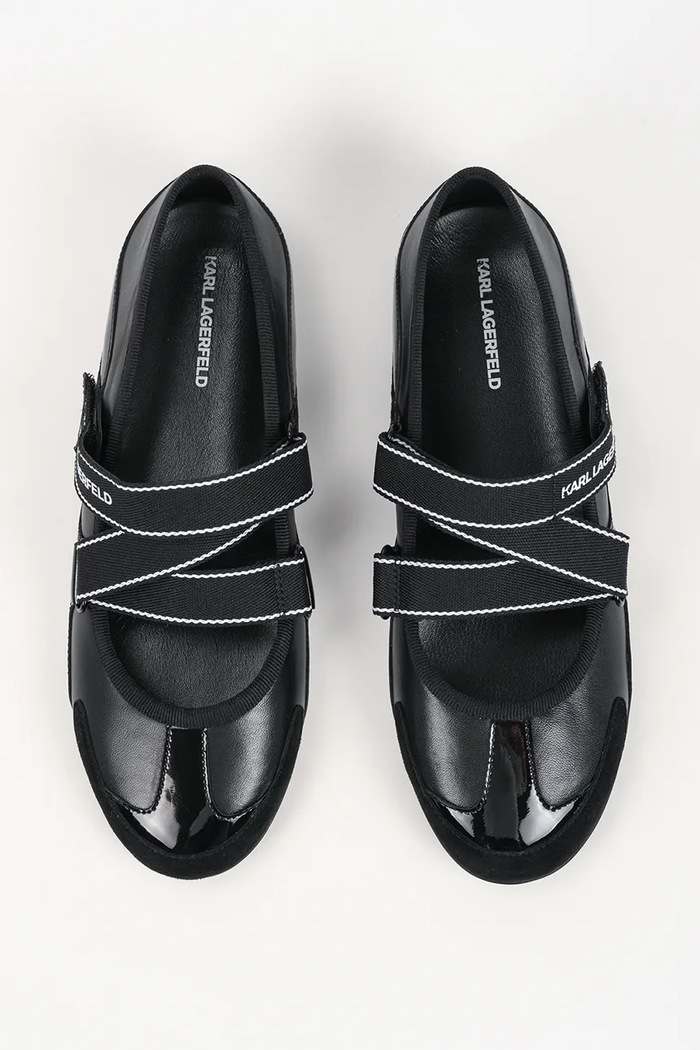 Kožené baleríny Karl Lagerfeld ALTIA černá KL66101.3M0