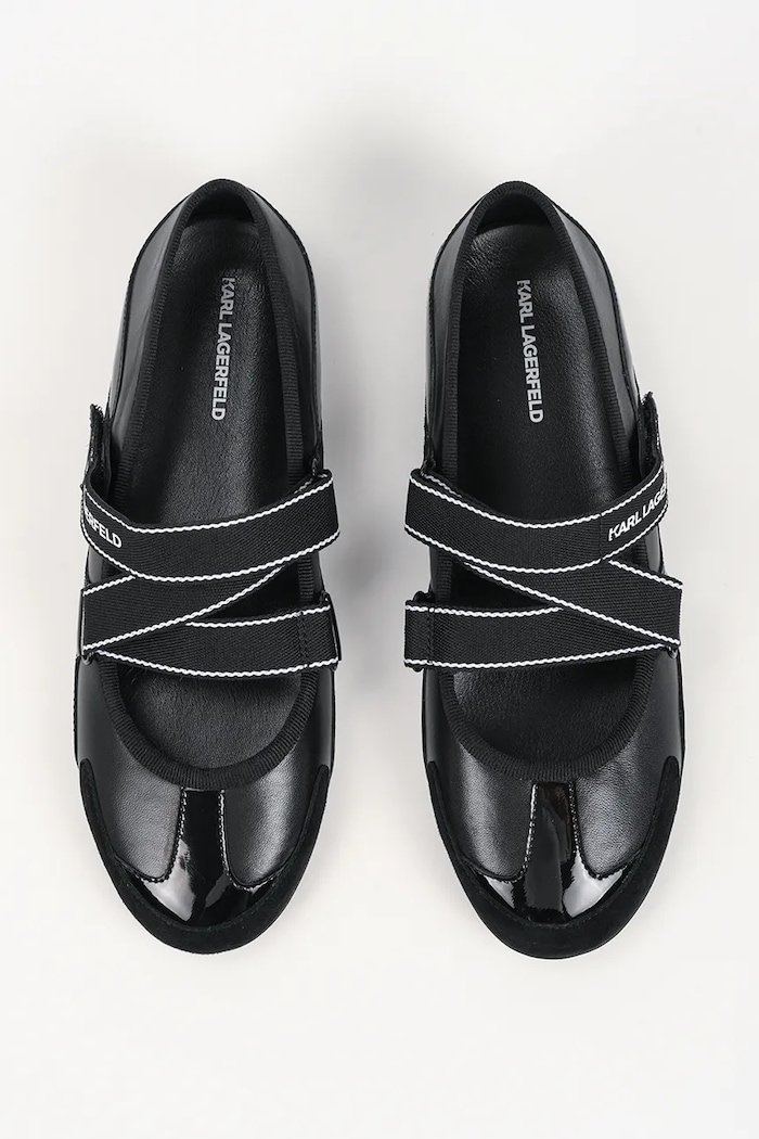 Kožené baleríny Karl Lagerfeld ALTIA černá KL66101.3M0