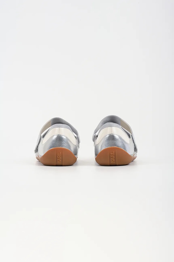 Cipők Karl Lagerfeld bőr balerina cipő ALTIA KL66101.3SL ezüst