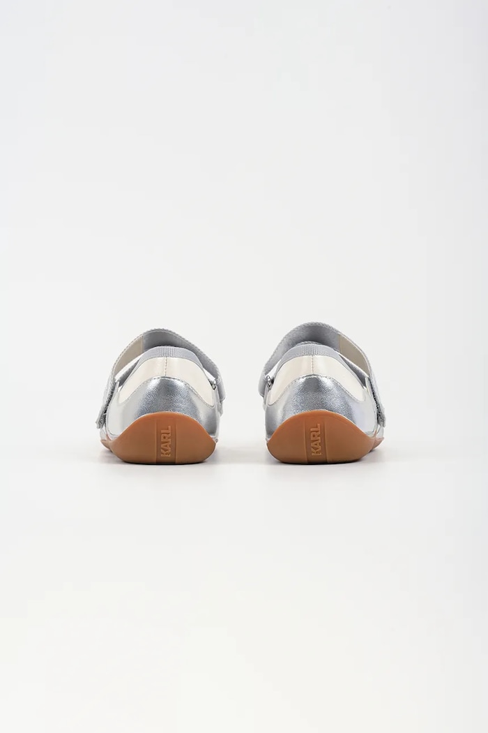 Cipők Karl Lagerfeld bőr balerina cipő ALTIA KL66101.3SL ezüst