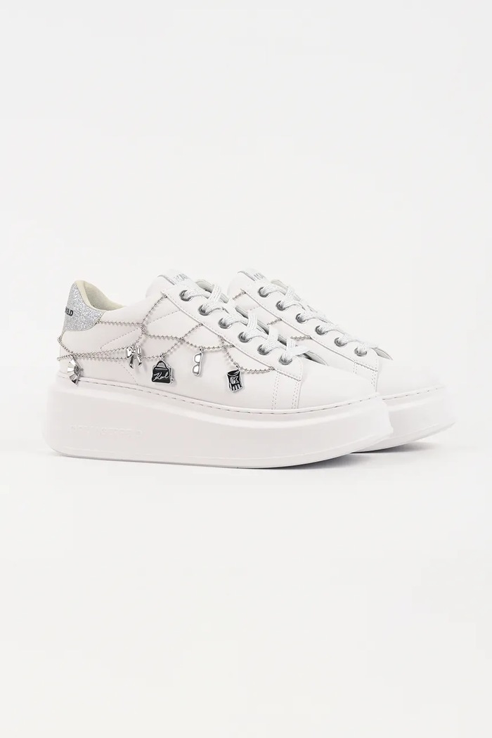 Karl Lagerfeld sneakersy skórzane ANAKAPRI KL63546.01S biały SS26