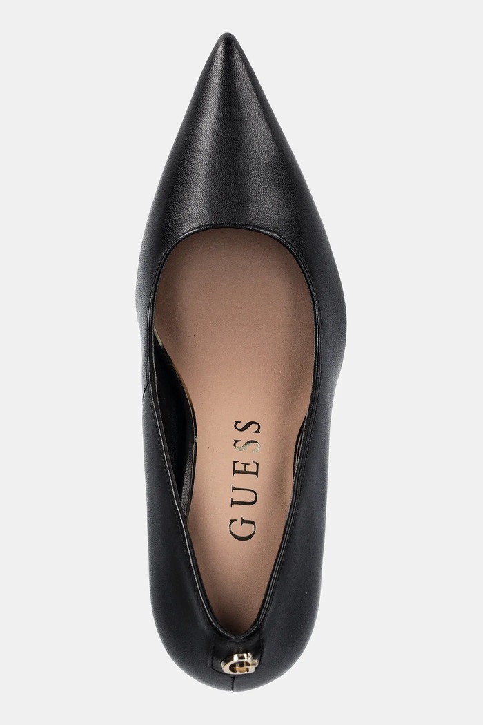 Kožené lodičky Guess PRINDY čierna FLFPRN.LEA08.BLACK