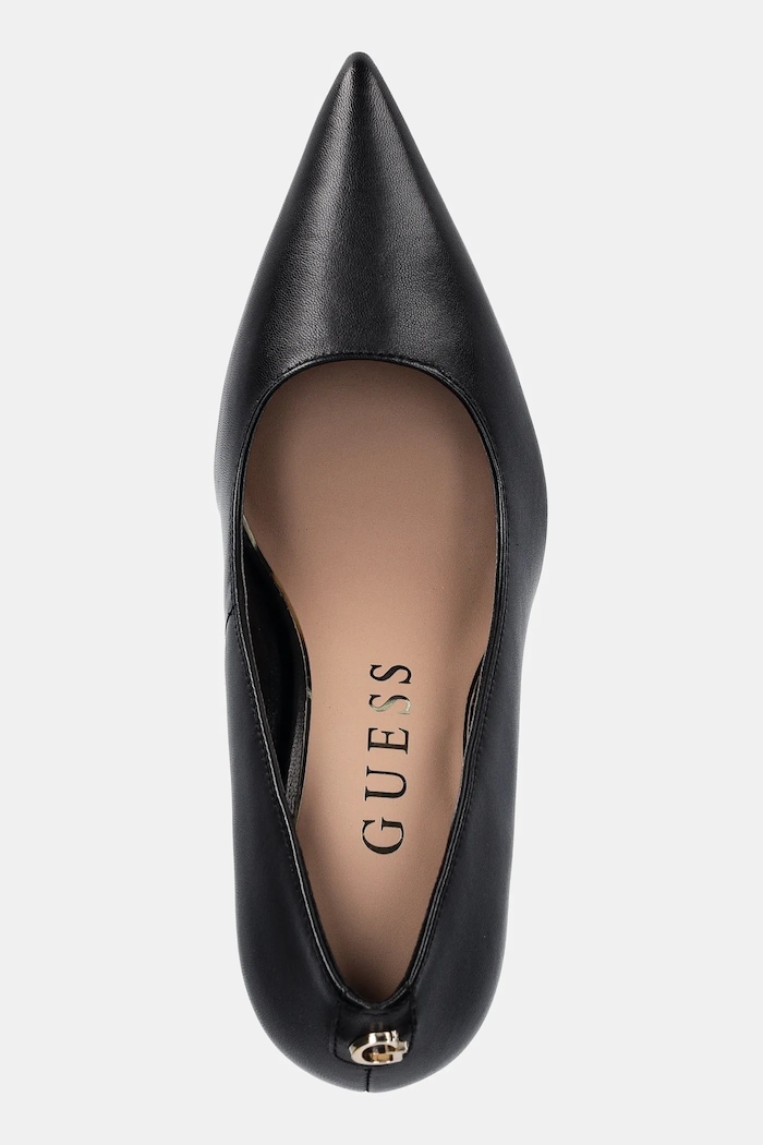 Kožené lodičky Guess PRINDY čierna FLFPRN.LEA08.BLACK
