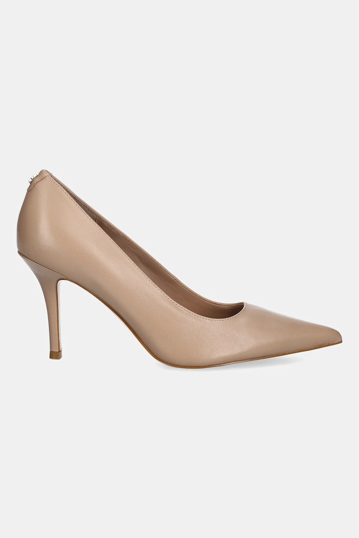 Guess szpilki skórzane PRINDY FLFPRN.LEA08.NUDE beżowy SS26