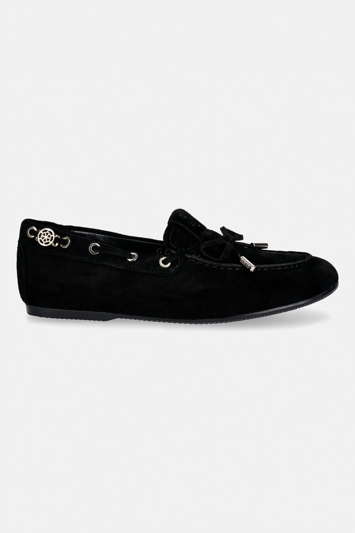 Guess mocasini din piele întoarsă AISHA FLPAIS.SUE14.BLACK negru SS26