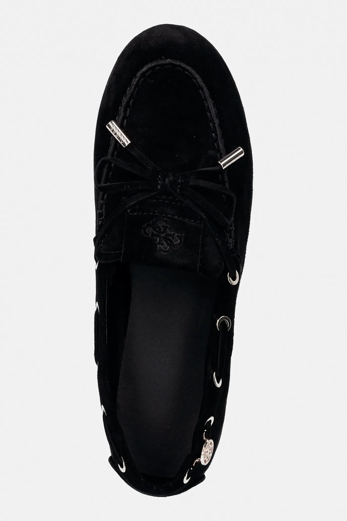 Guess mocasini din piele întoarsă AISHA negru FLPAIS.SUE14.BLACK