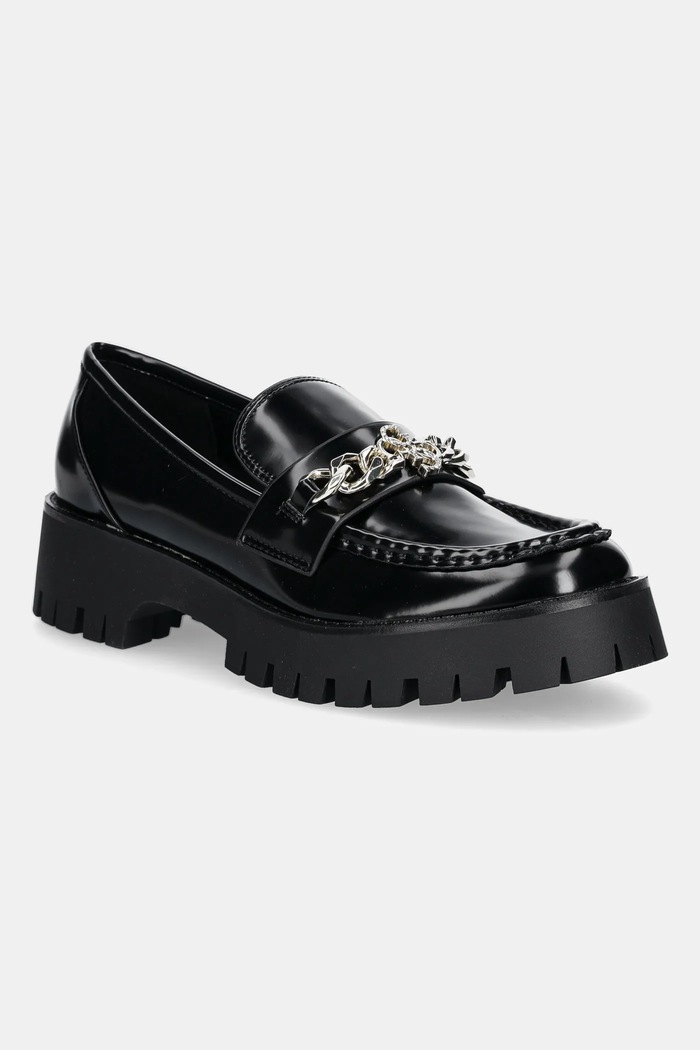 Guess mocasini ALMER imitatie de piele negru FLPALR.ELE14.BLACK