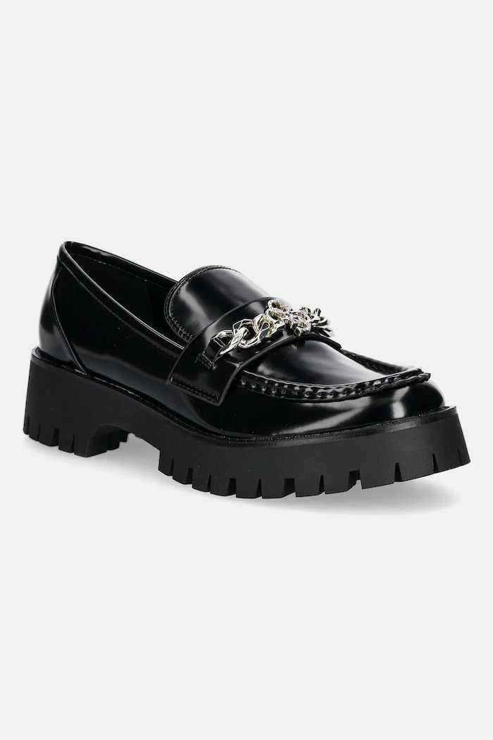 Guess mocasini ALMER imitatie de piele negru FLPALR.ELE14.BLACK
