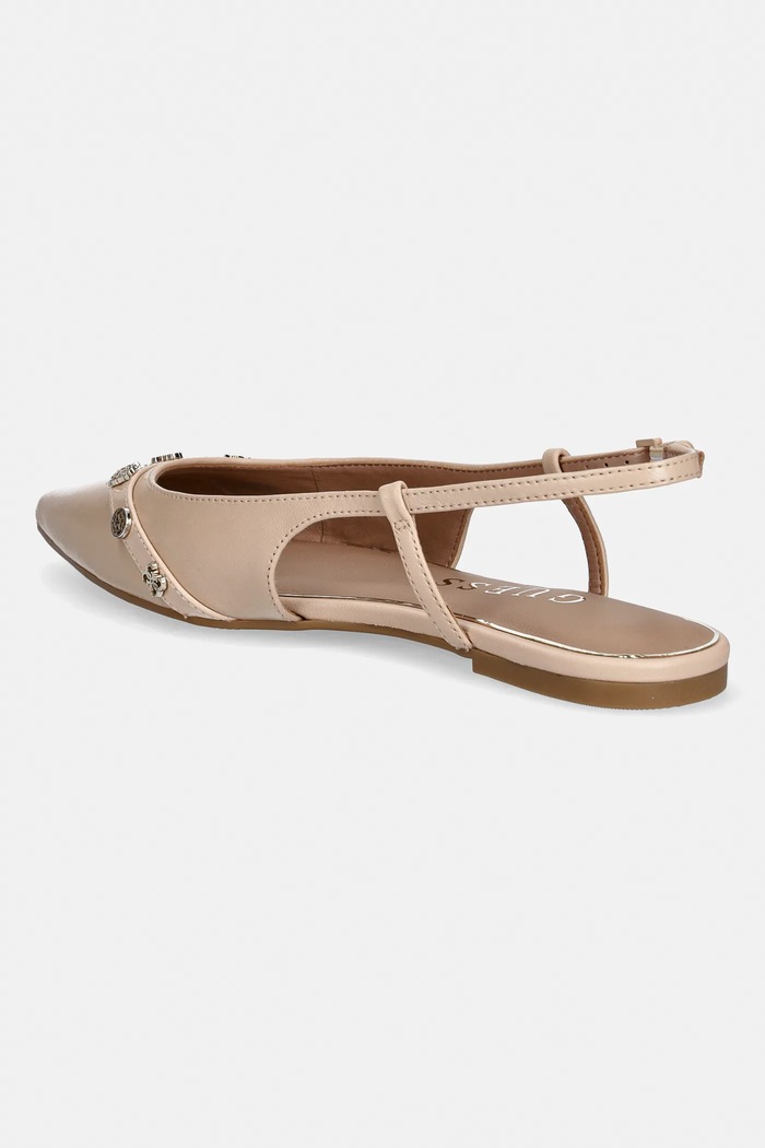Încălțăminte Guess balerini DORLEE FLPDOR.LEA05.NUDE bej