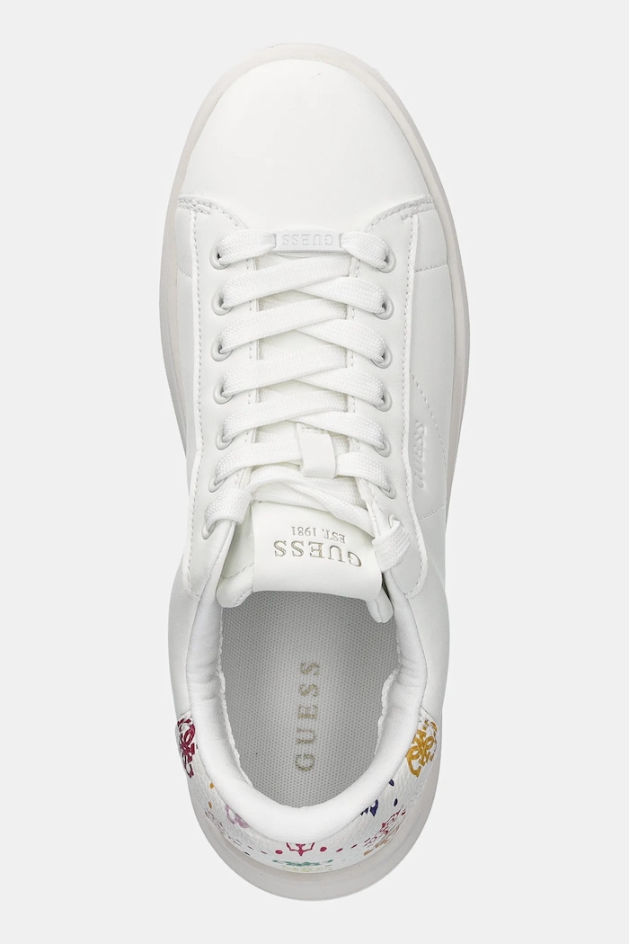 Guess sneakers ELBINA11 alb FLPE11.LEA12.WHITE